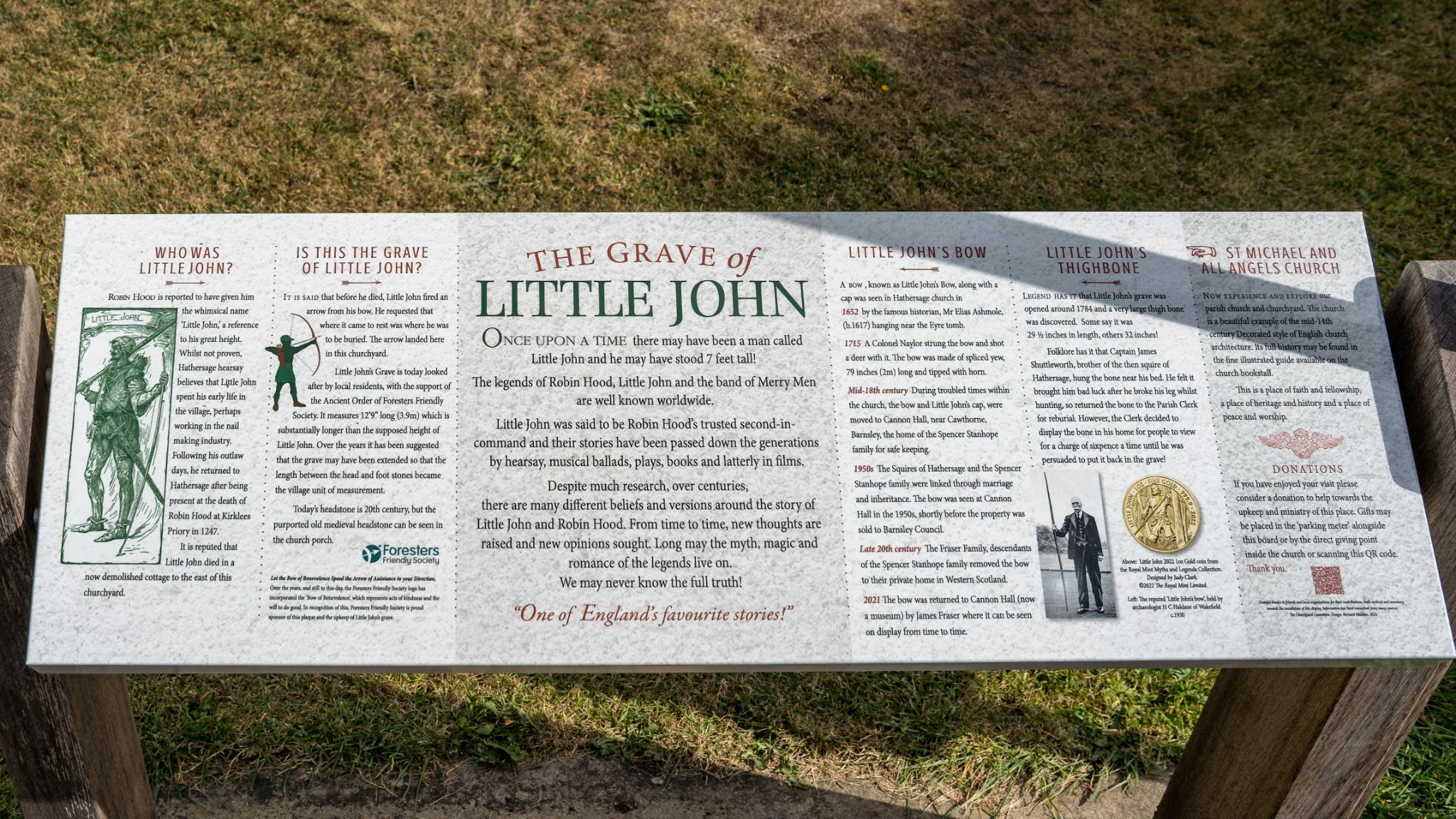 Der Friedhof der St. Michael & All Angel's Church in Hathersage ist die vermutete Grabstätte von Little John aus der Robin-Hood-Legende.